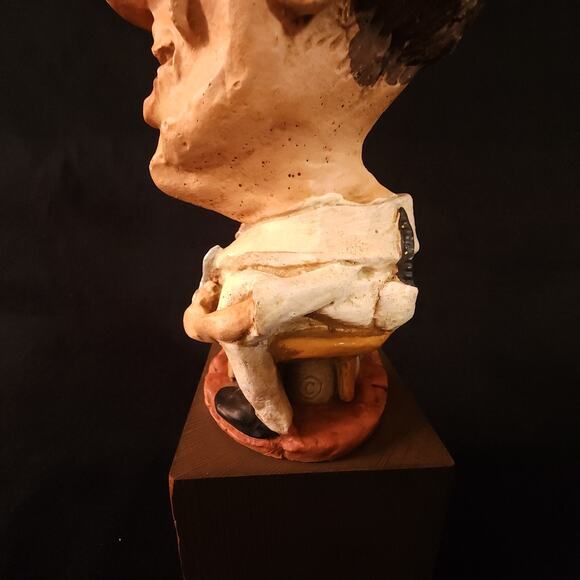 Vintage Rare President Richard Nixon Fine Art Handmade Chalkware Sculpture 1969 - Picture 8 of 16
